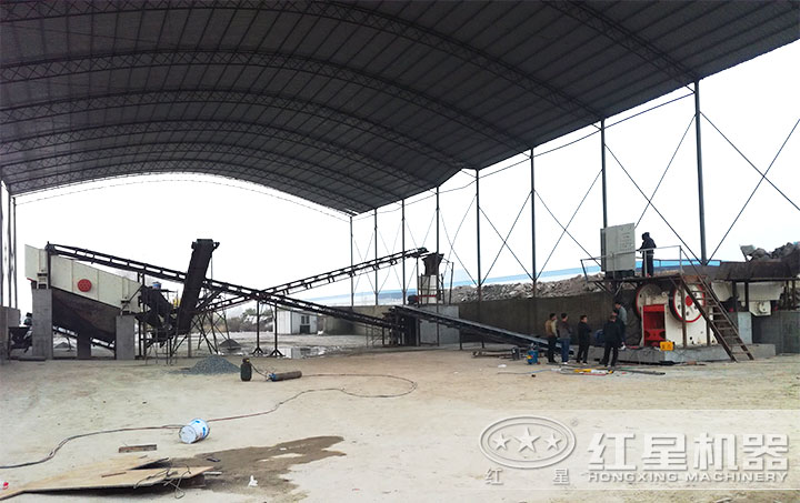 石子破碎生產(chǎn)線安裝實拍 石子破碎生產(chǎn)線安裝實拍