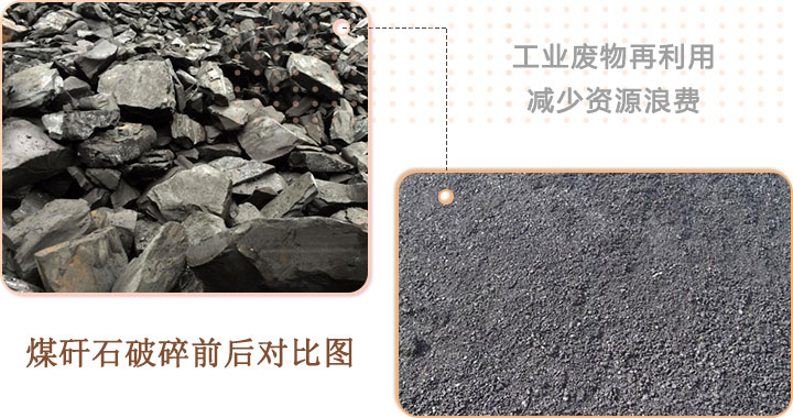 煤矸石破碎前后 煤矸石破碎前后